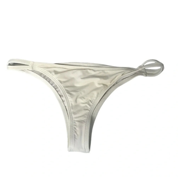 LA VIE EN ROSE Aqua White Cheeky Bikini Bottoms Crisscross Sides M As Is - Picture 1 of 7